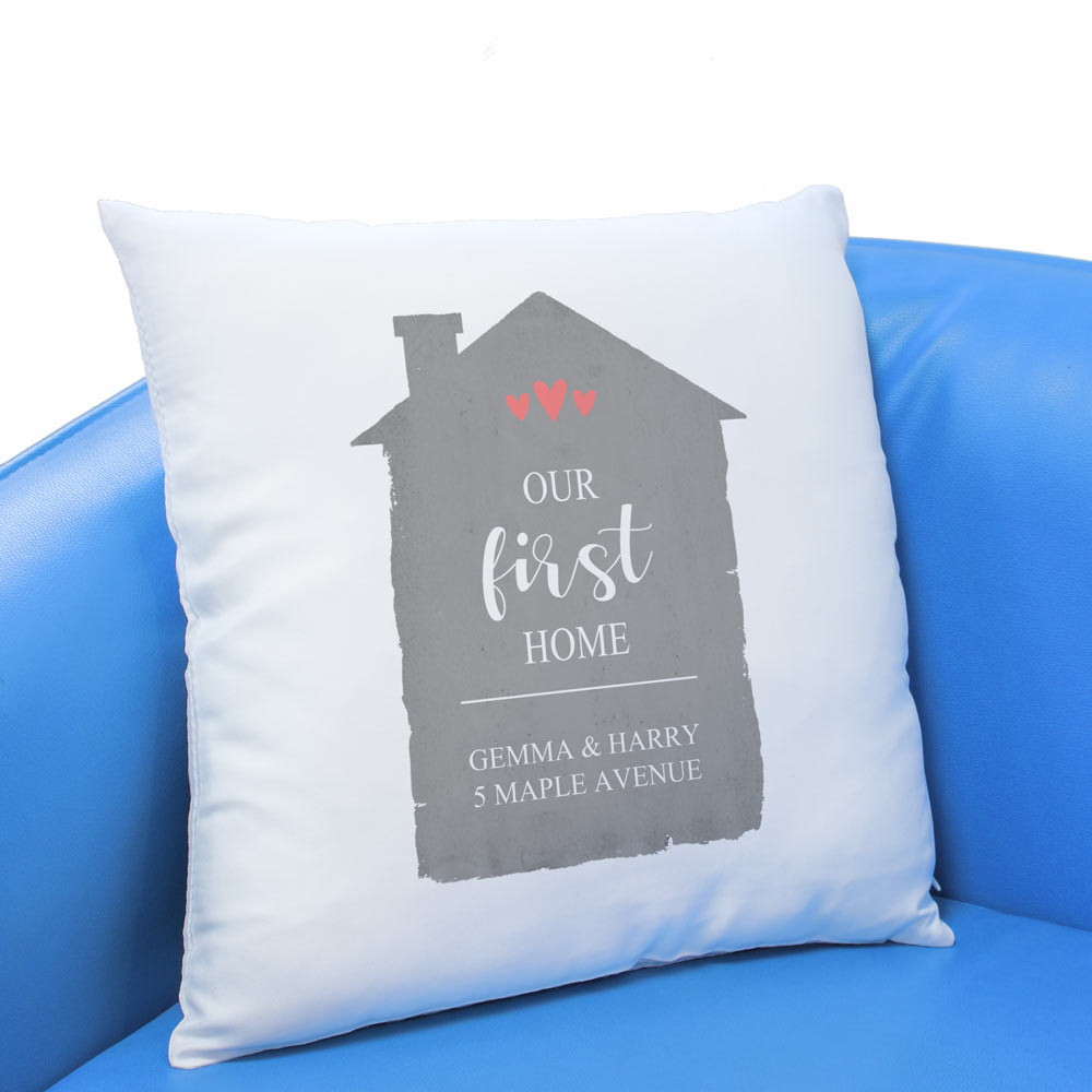Personalised Cushion - Our First Home - Click Image to Close