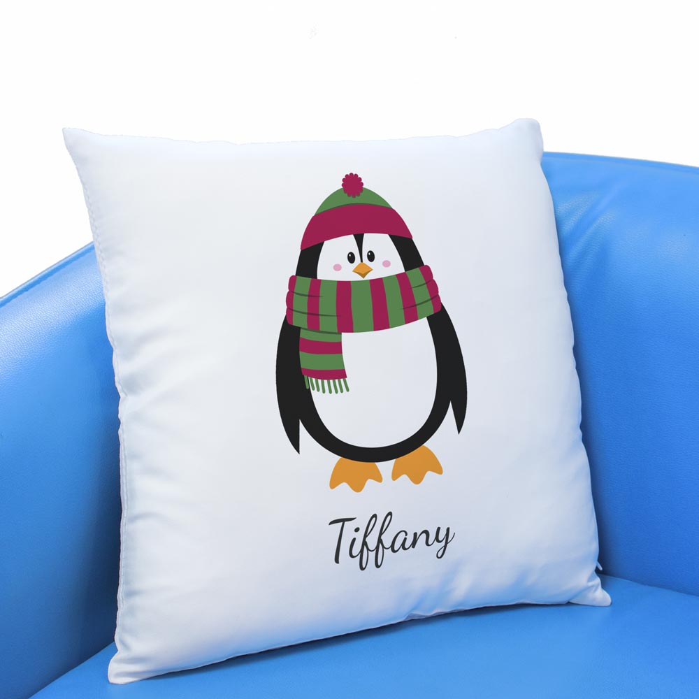 Personalised Cushion - Penguin - Click Image to Close