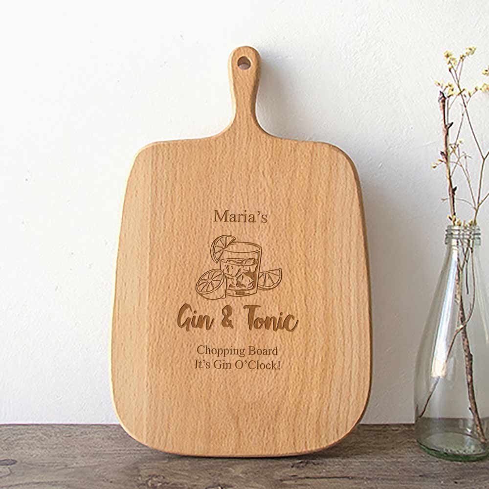 Gin And Tonic Chopping Board Personalised - Click Image to Close