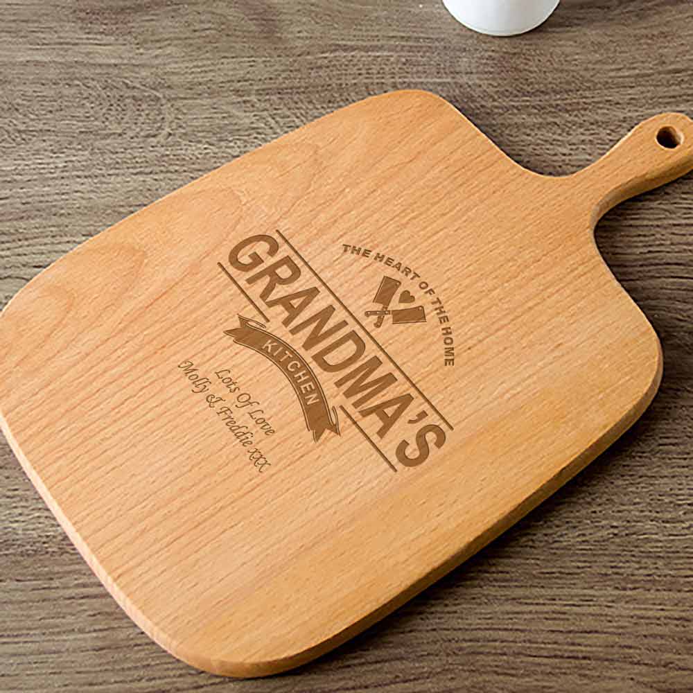 Personalised Handled Chopping Board - Grandma's Kitchen - Click Image to Close