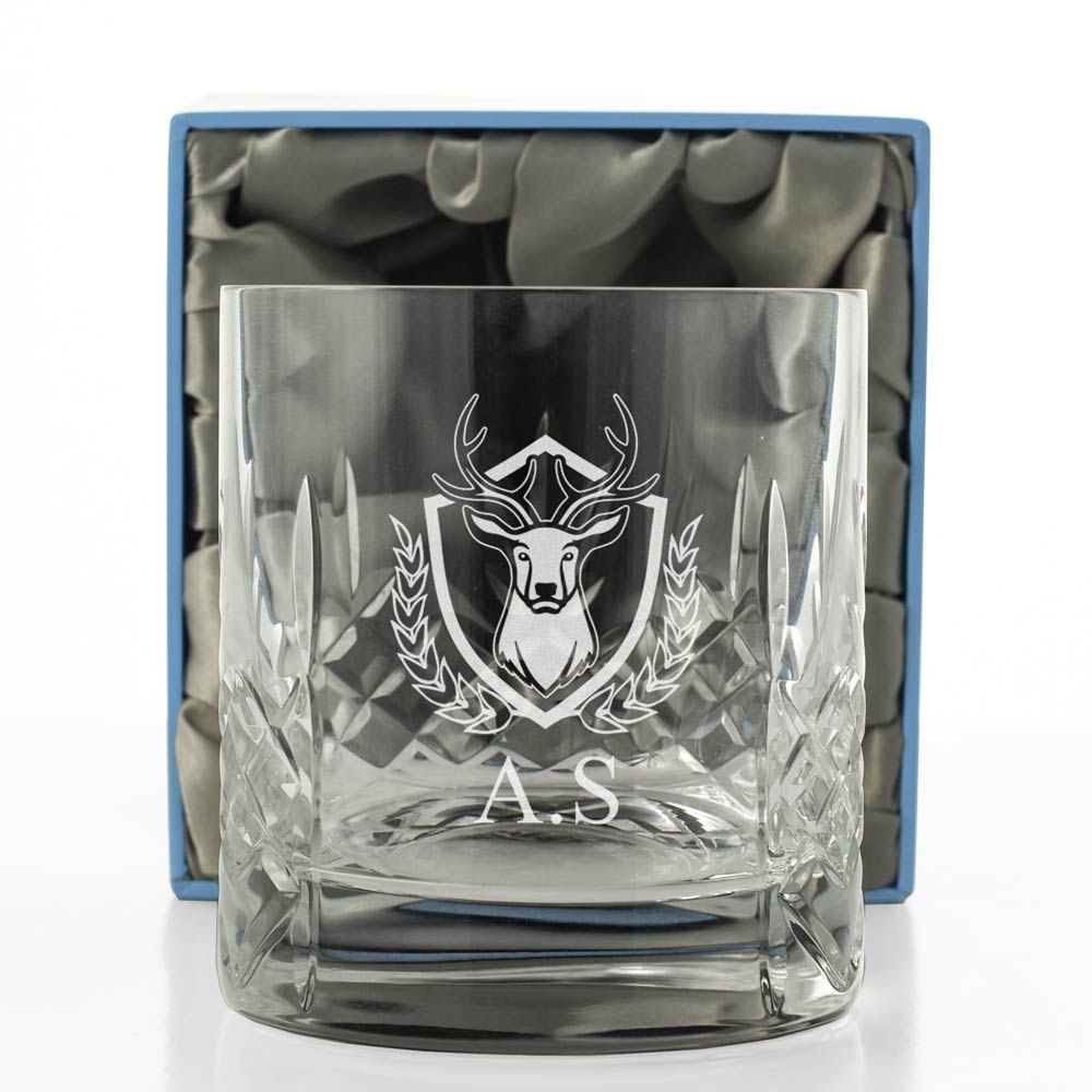 Personalised Stag Crystal Whisky Glass - Click Image to Close