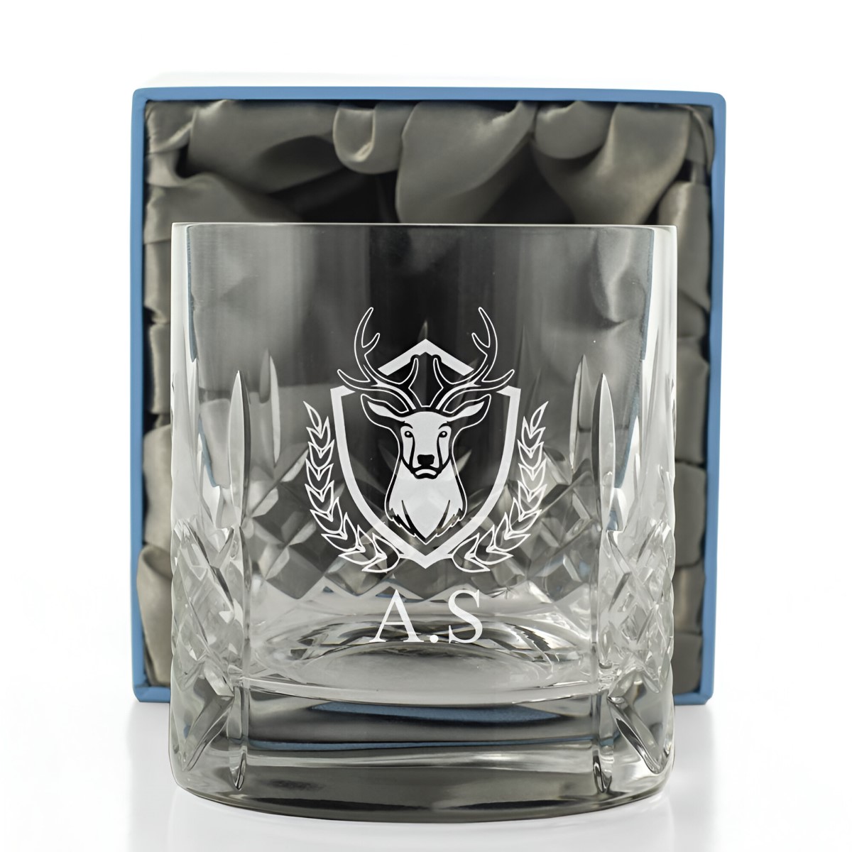 Personalised Stag Crystal Whisky Glass - Click Image to Close