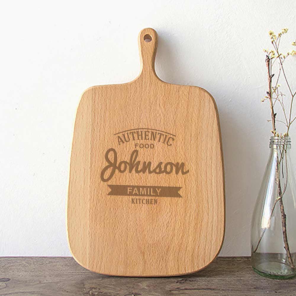 Personalised Handled Chopping Board - Family Kitchen - Click Image to Close