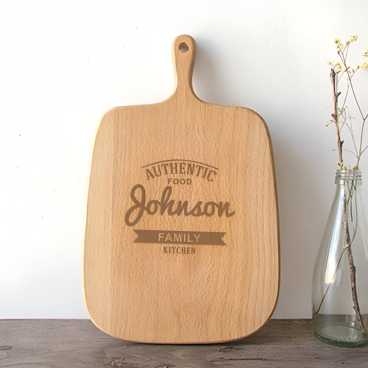 Personalised Handled Chopping Board - Family Kitchen - Click Image to Close