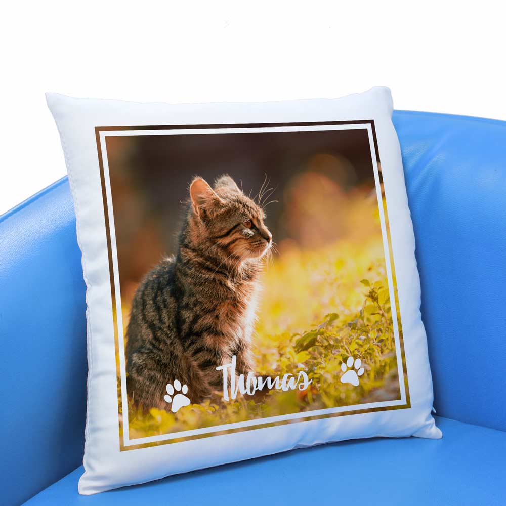 Personalised Photo Cushion - Cat Lover - Click Image to Close