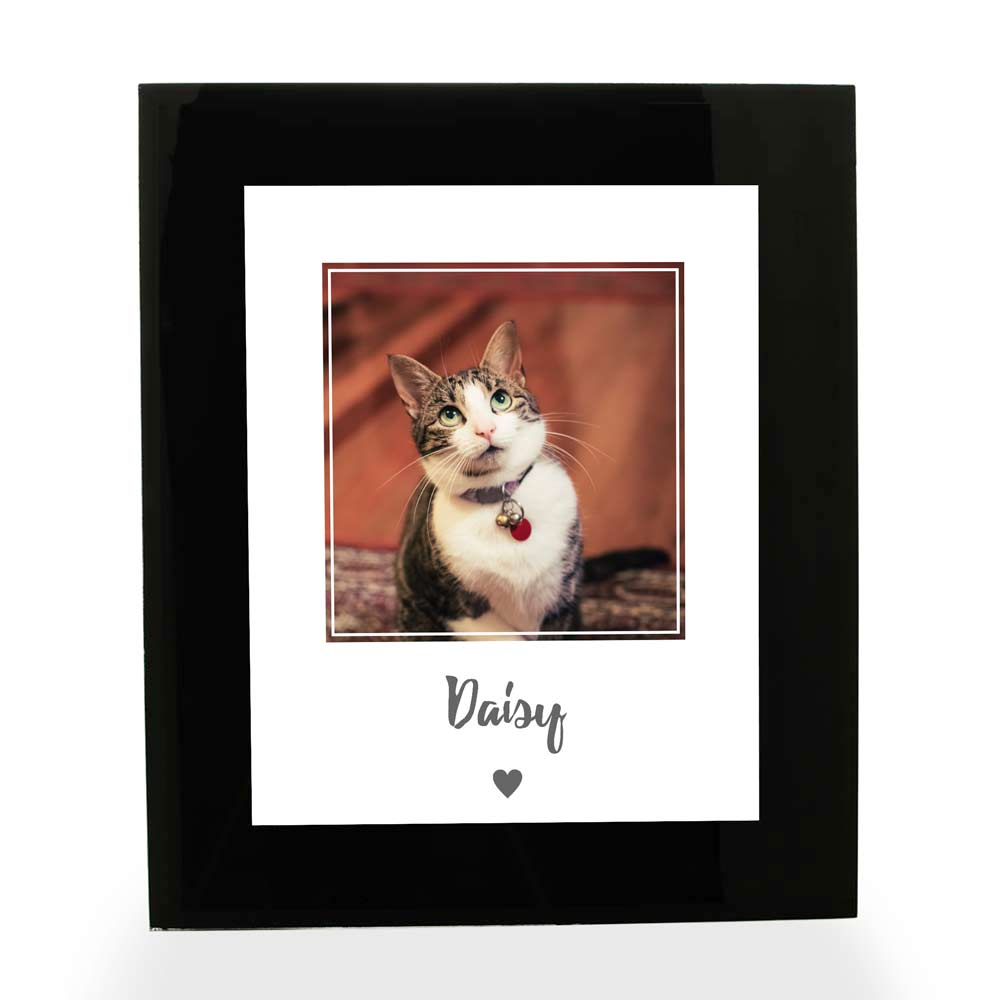 Personalised Photo Print Portrait - Cat Love Heart - Click Image to Close