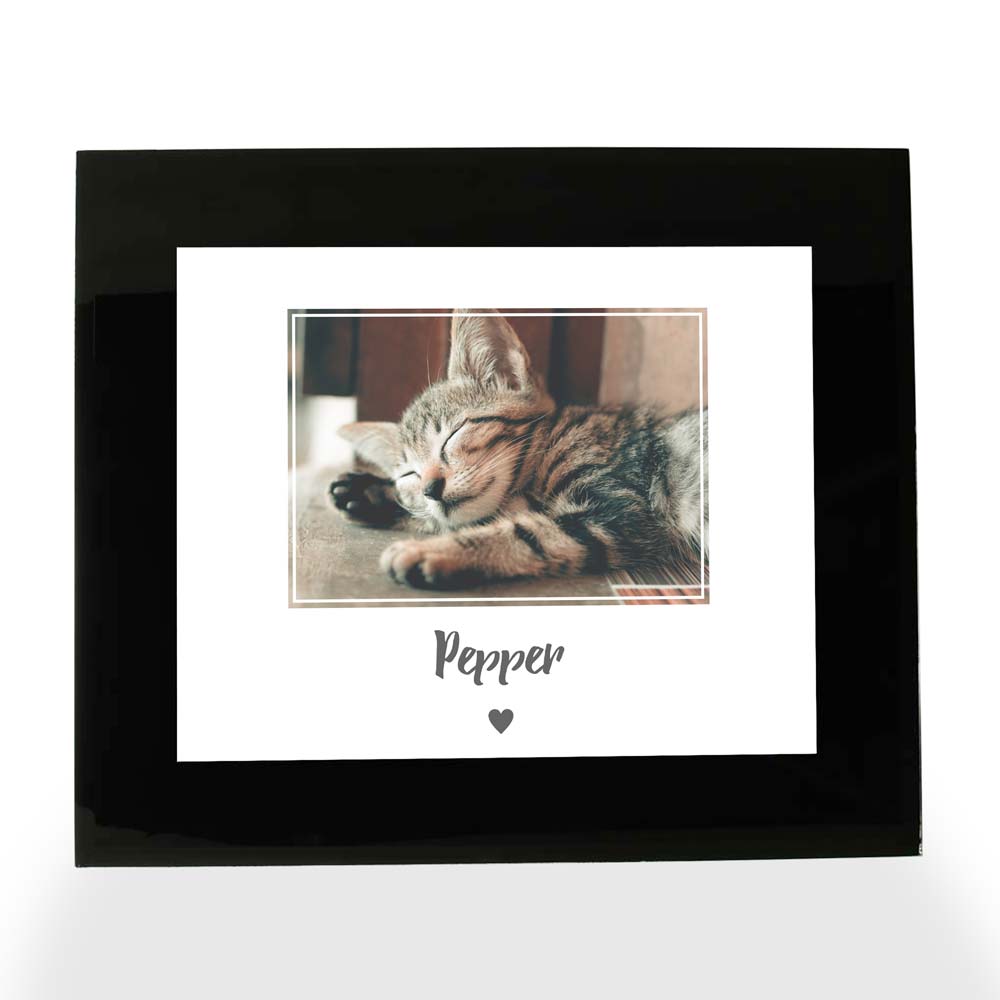 Personalised Photo Print Landscape - Cat Love Heart - Click Image to Close