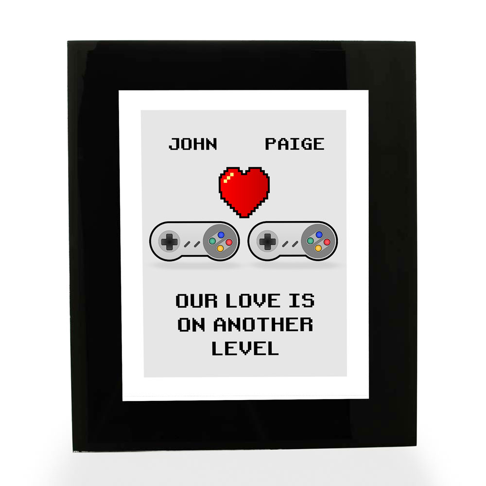 Personalised Retro Gamer Print For Couples - Click Image to Close