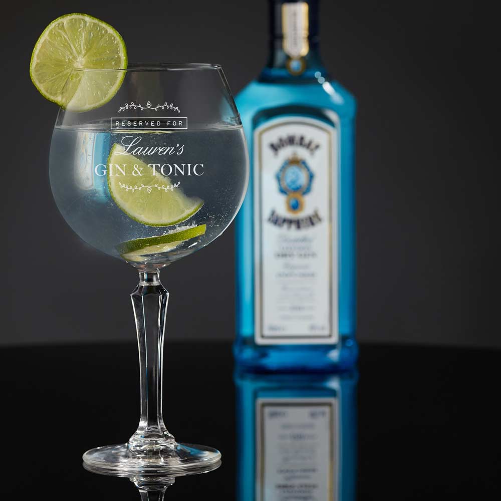 Personalised 'Reserved For' Vintage Gin Glass - Click Image to Close