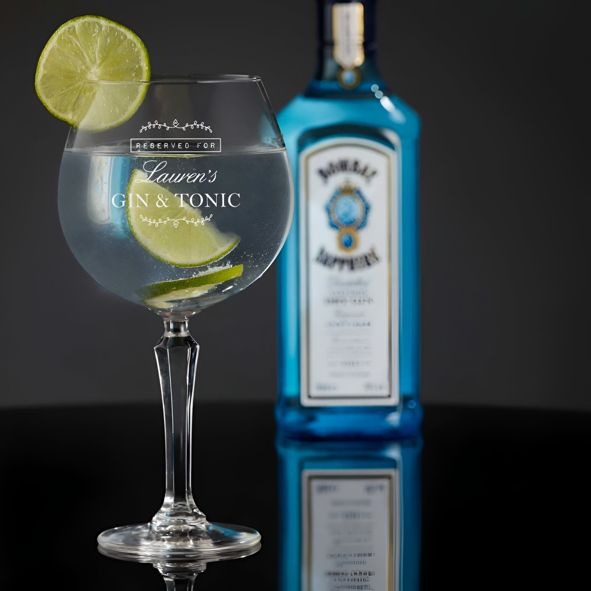 Personalised 'Reserved For' Vintage Gin Glass - Click Image to Close