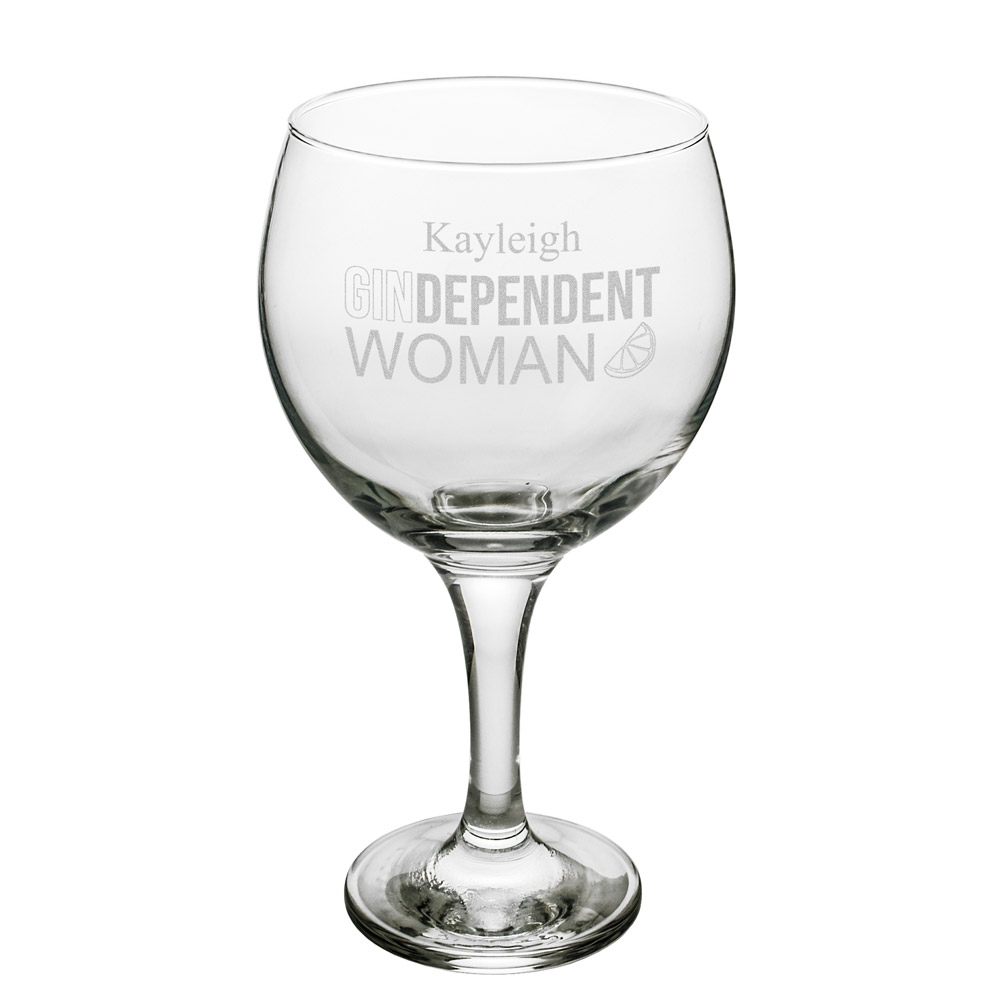Personalised The Gindependent Lady Gin Glass 