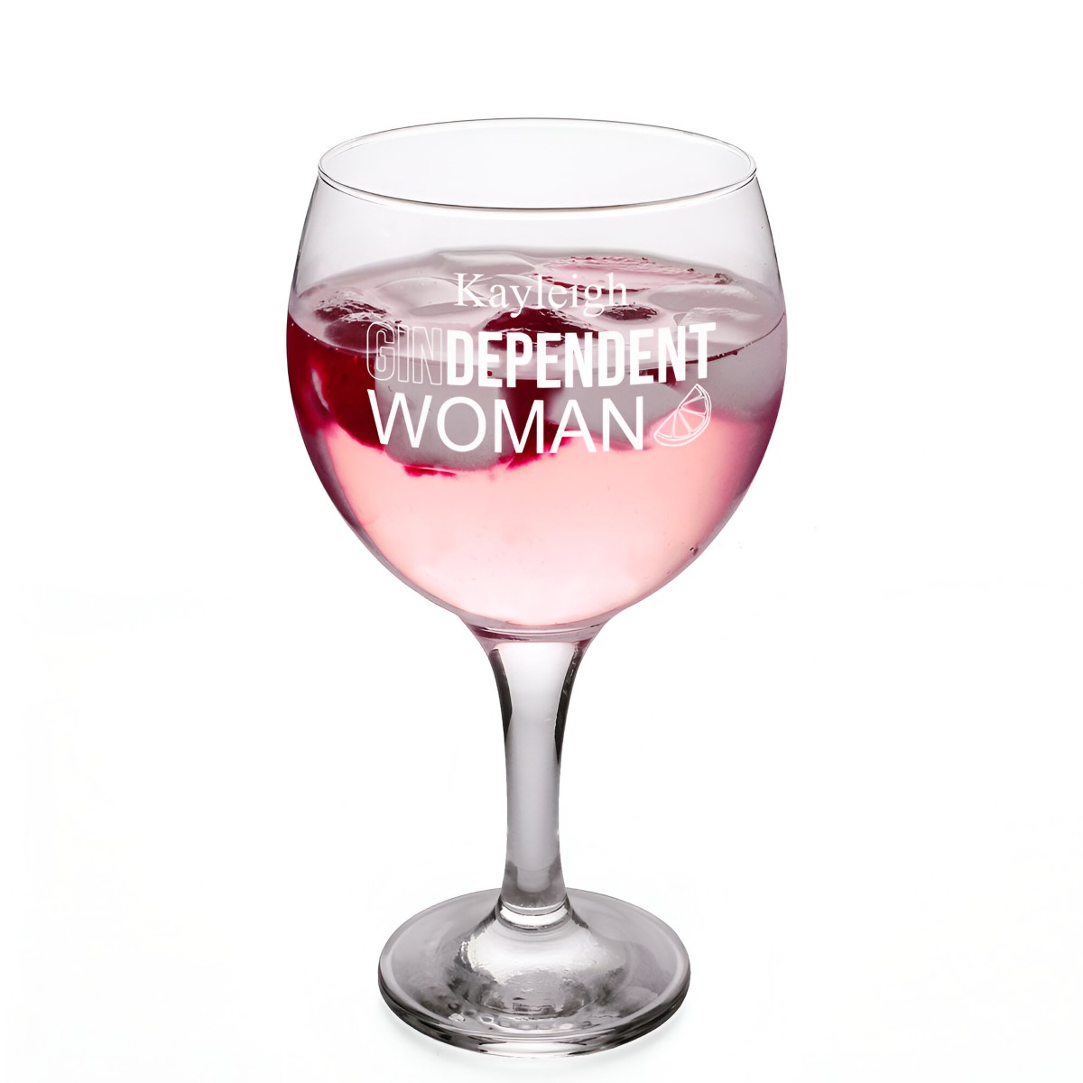 Personalised Gin Glass - Gindependent Woman - Click Image to Close