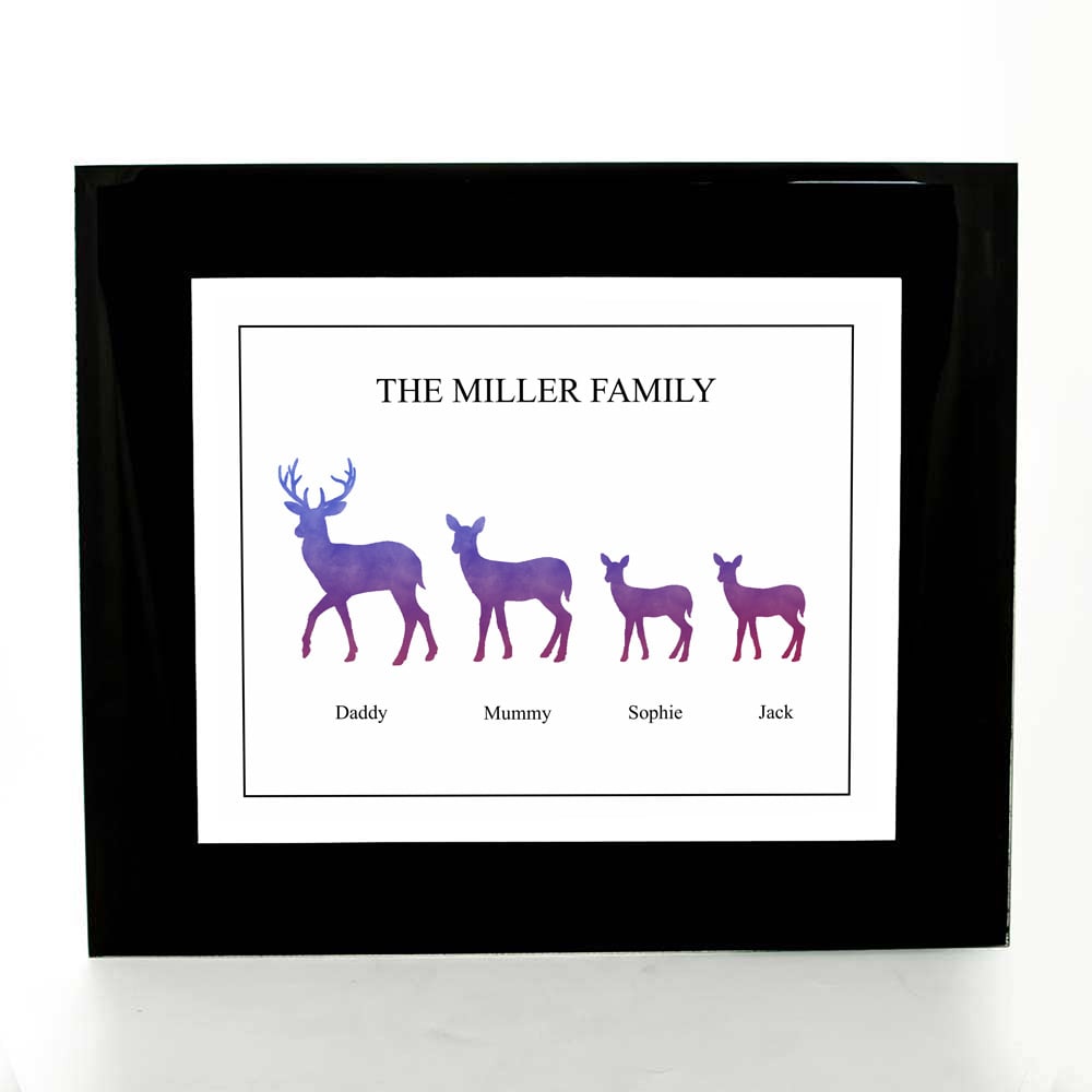 Personalised Deer Print - Family Of 4 - Click Image to Close