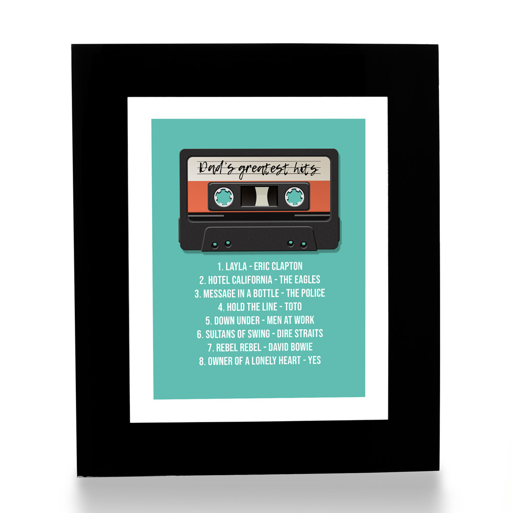 Personalised Print - Cassette Mixtape For Dad - Click Image to Close