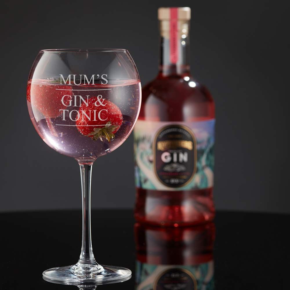 Personalised Gin Balloon Glass Any Name & Message - Click Image to Close