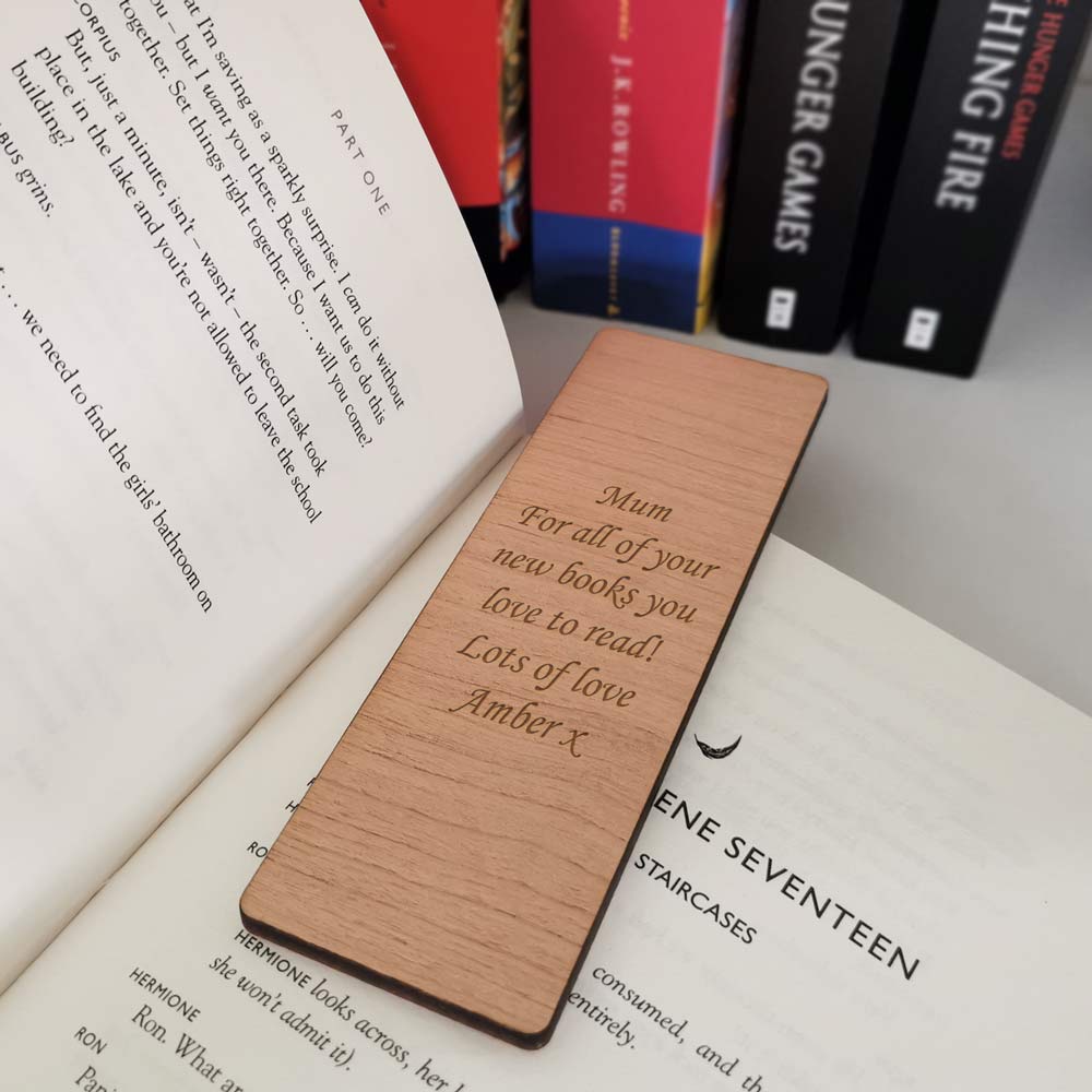 Personalised Wooden Bookmark - Any Message Portrait - Click Image to Close