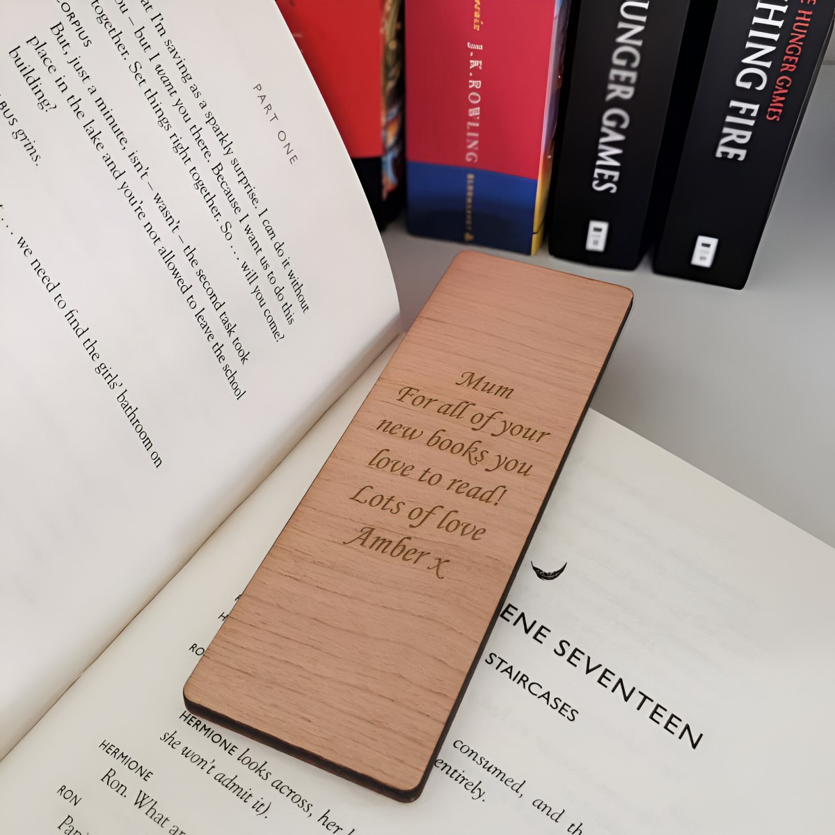 Personalised Wooden Bookmark - Any Message Portrait - Click Image to Close