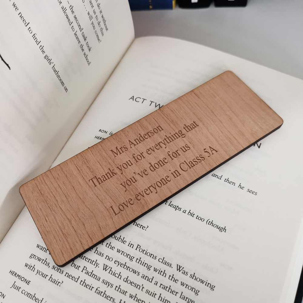 Personalised Wooden Bookmark - Any Message Landscape - Click Image to Close