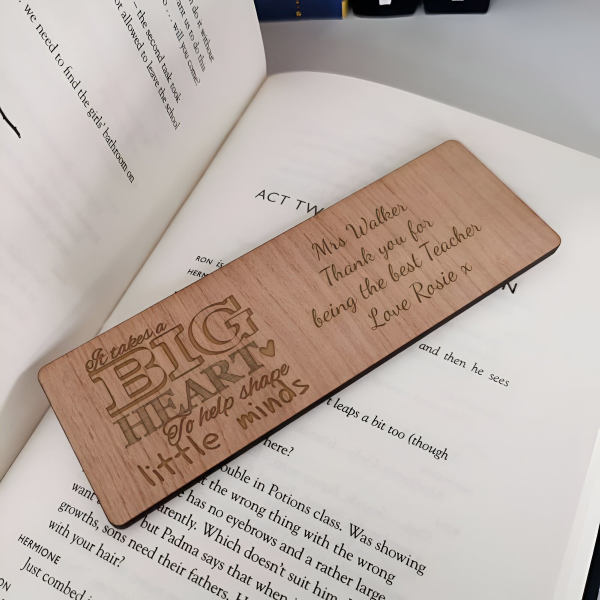 Personalised Bookmark - Big Hearts Shape Little Minds - Click Image to Close