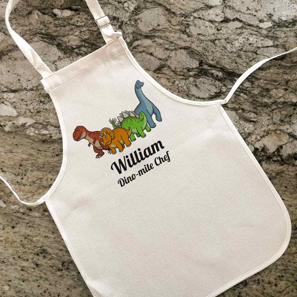 Personalised Childrens Dinosaur Apron - Click Image to Close