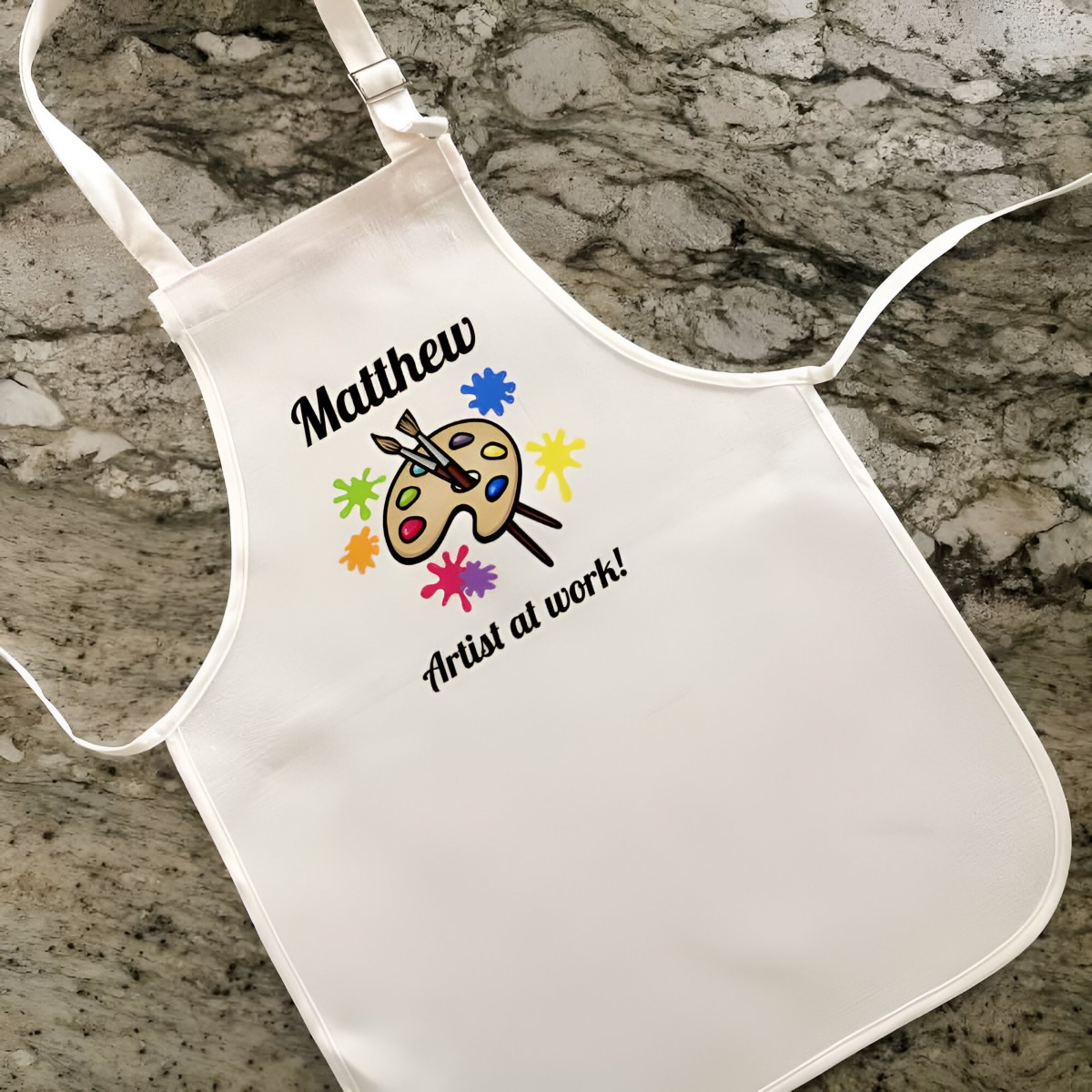 Personalised Childrens Apron - Artist At Work - Click Image to Close