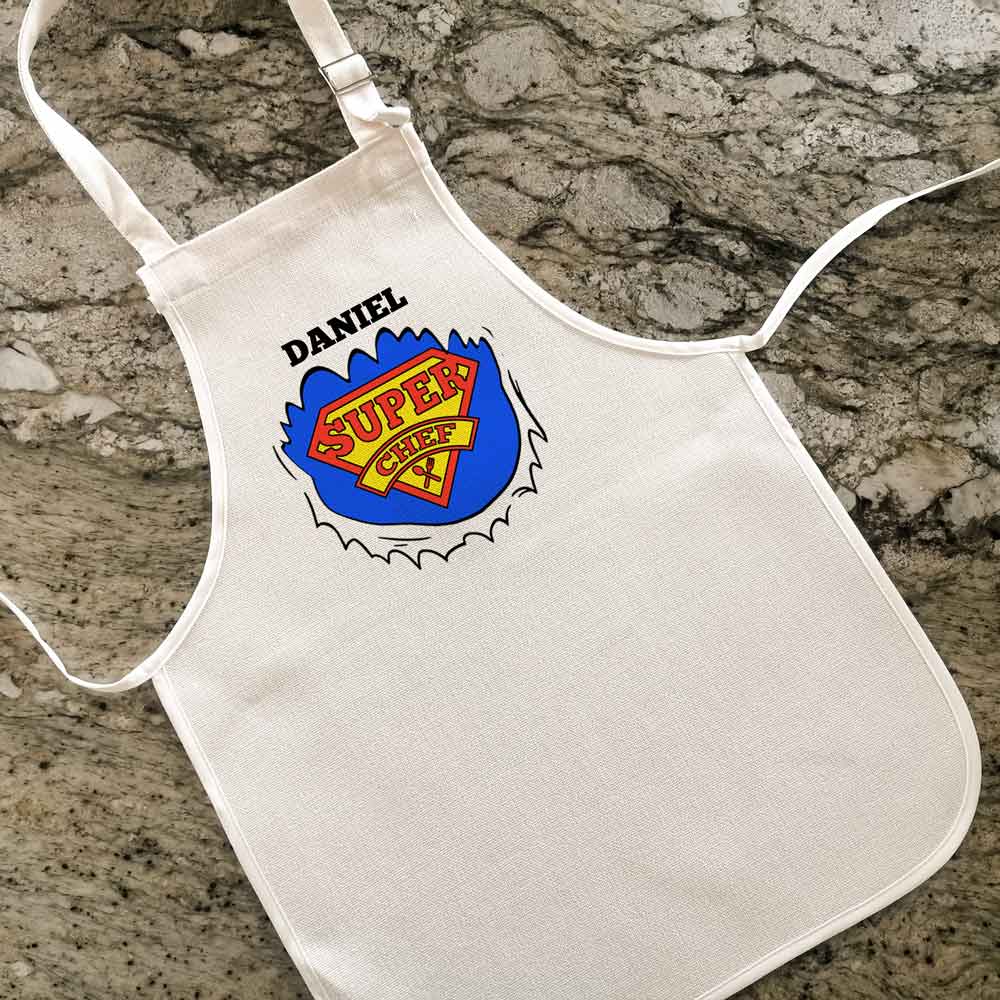 Personalised Childrens Apron - Super Chef - Click Image to Close