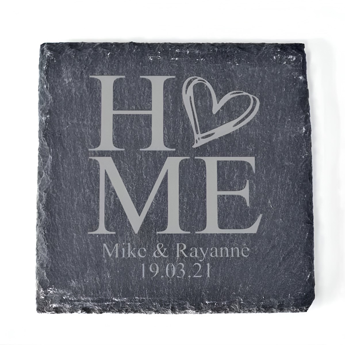 Personalised Home Slate Coaster - Click Image to Close