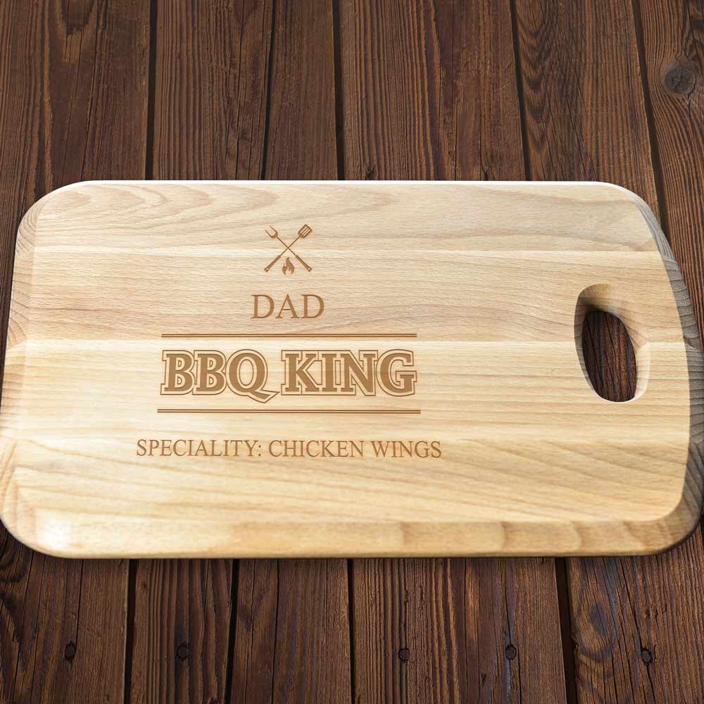 Personalised BBQ King Wood Chopping Board - Click Image to Close
