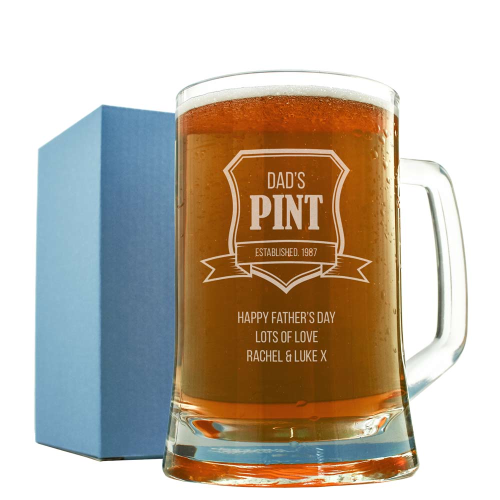 Personalised Pint Tankard - Established Crest - Click Image to Close