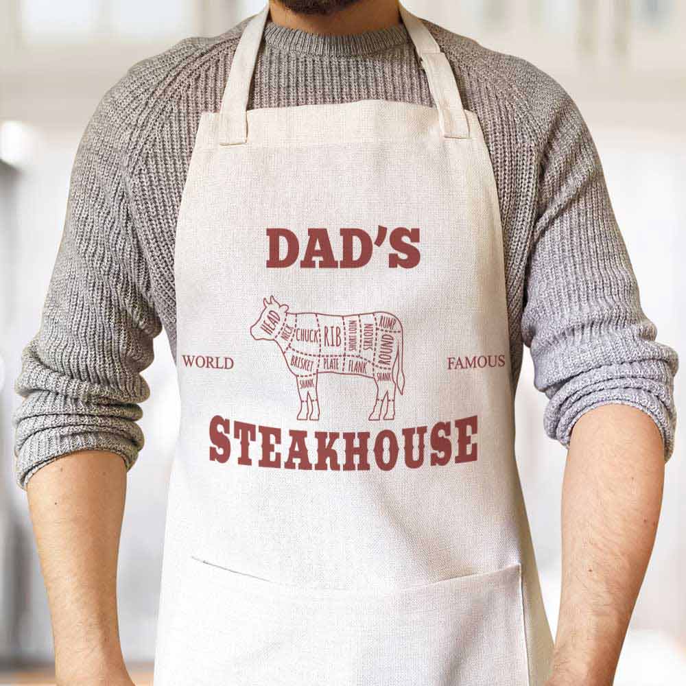 Personalised Apron - Dad's Steakhouse - Click Image to Close