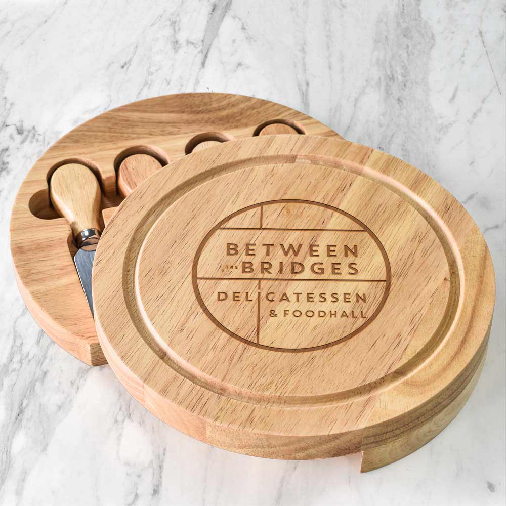 Personalised Round Cheeseboard Any Logo Engraved - Click Image to Close