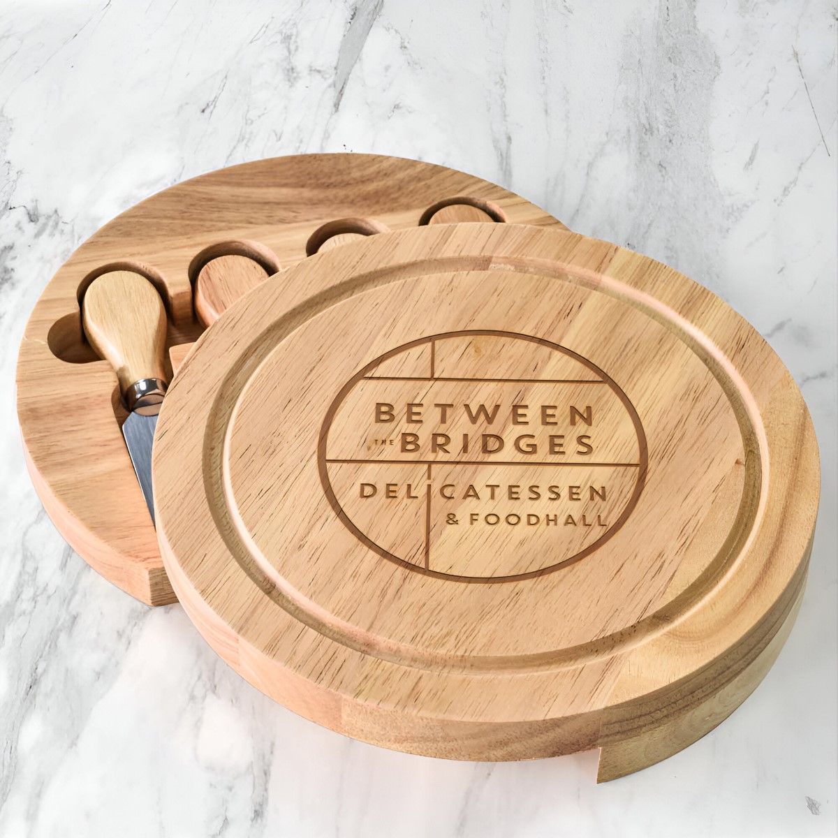 Personalised Round Cheeseboard Any Logo Engraved - Click Image to Close