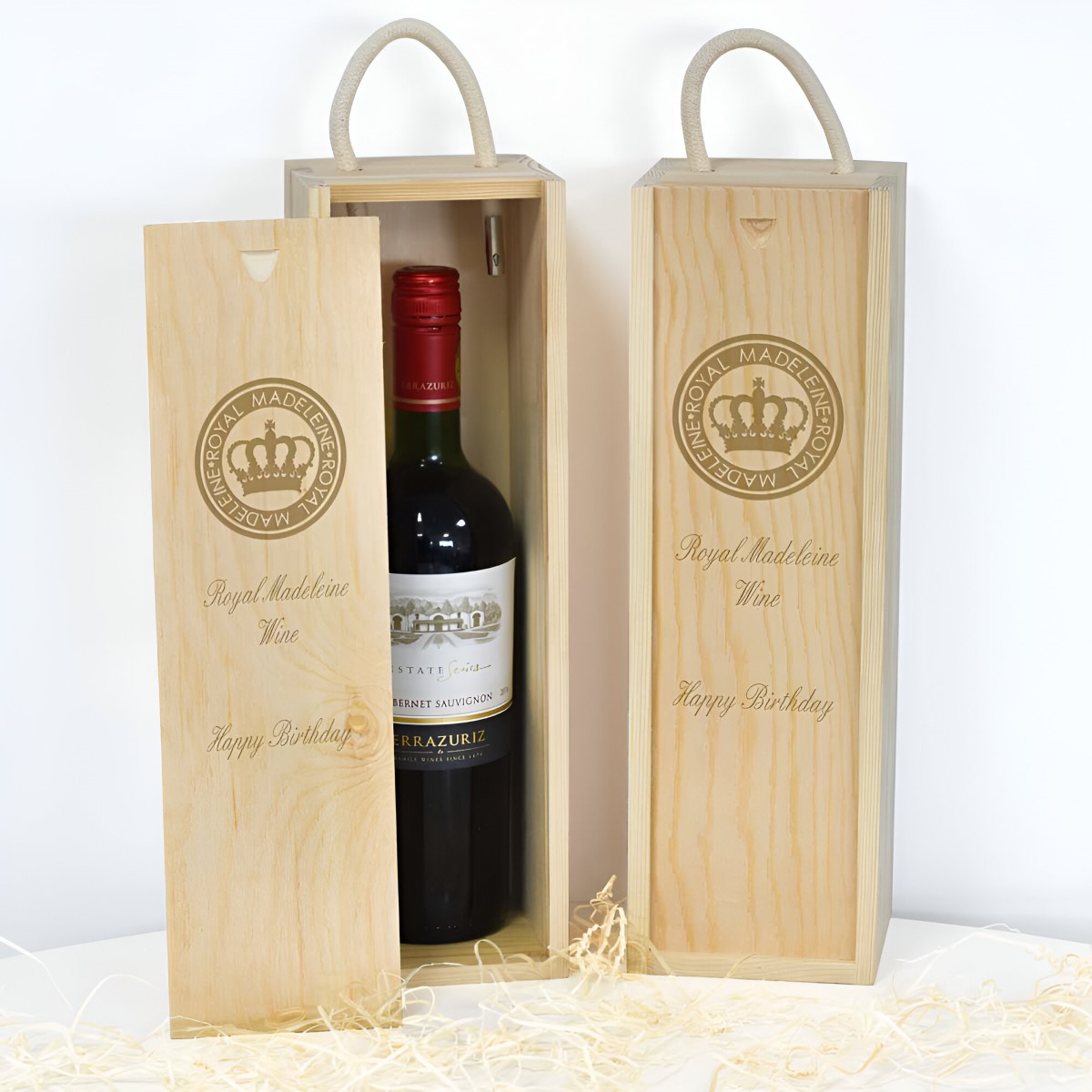 Personalised Sliding Wine Box Any Logo Engraved - Click Image to Close