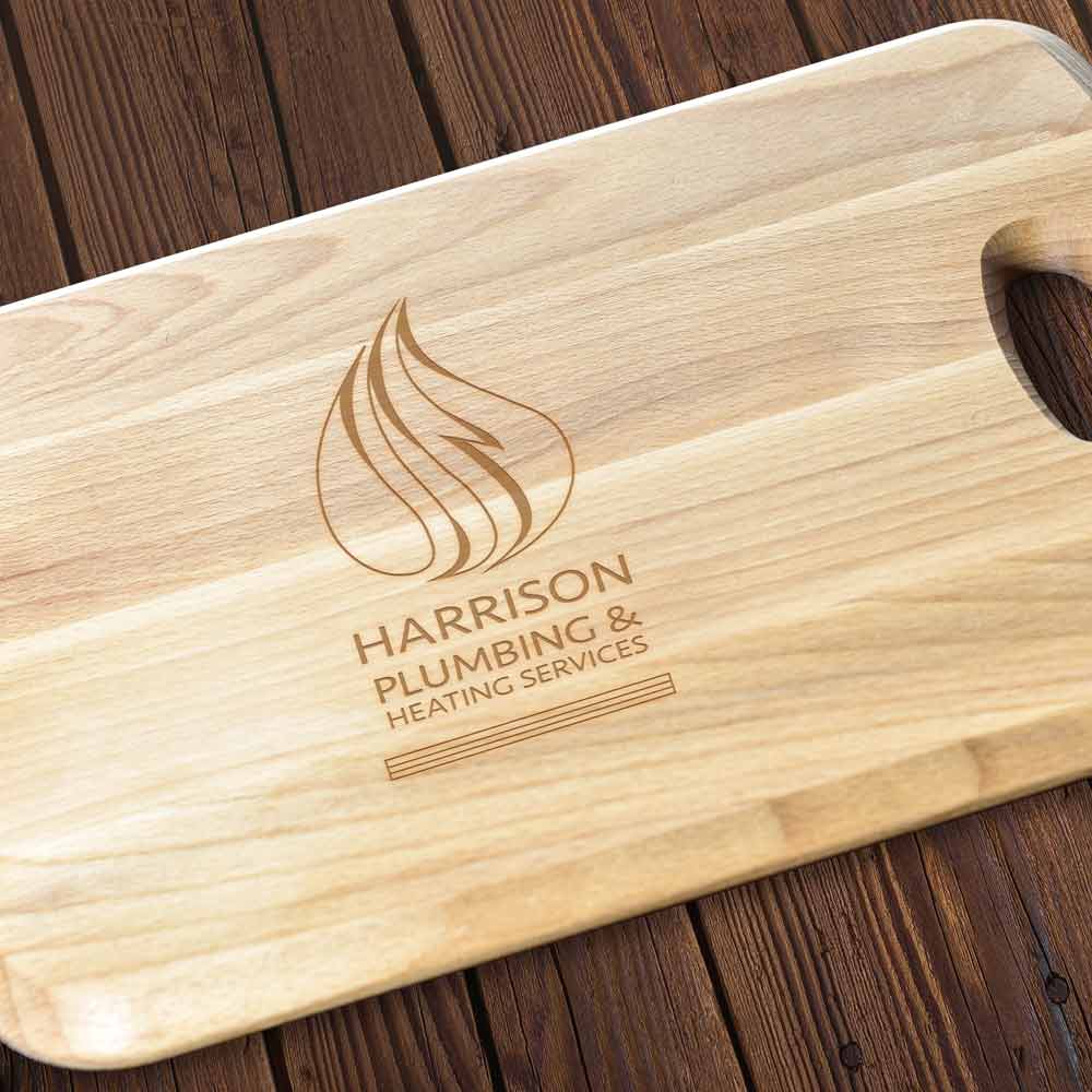 Personalised Logo Engraved Wood Chopping Board - Click Image to Close