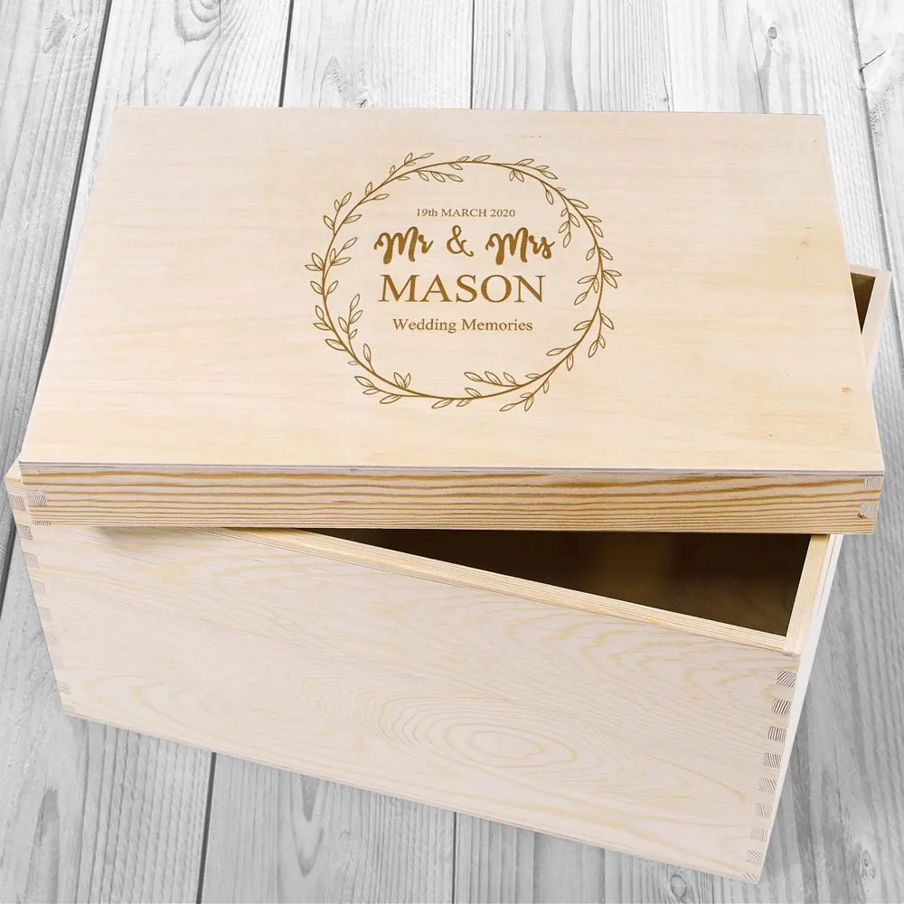 Personalised Wooden Wedding Memory Keepsake Box For Couples - Click Image to Close