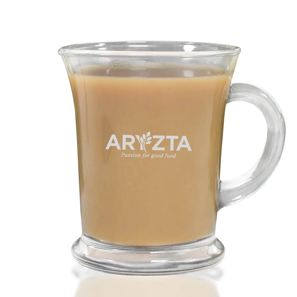 Personalised Logo Engraved Glass Tea Mug - Click Image to Close