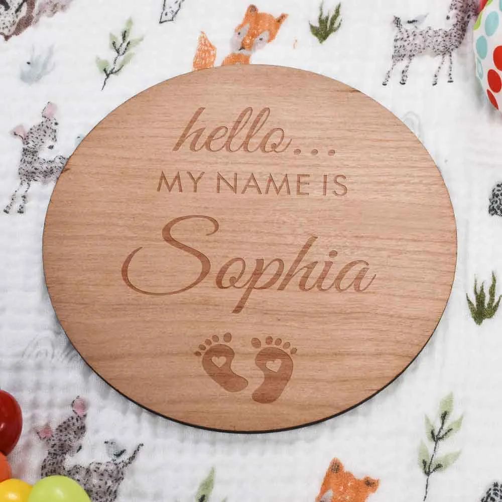 Personalised Baby Name Announcement Sign - Click Image to Close