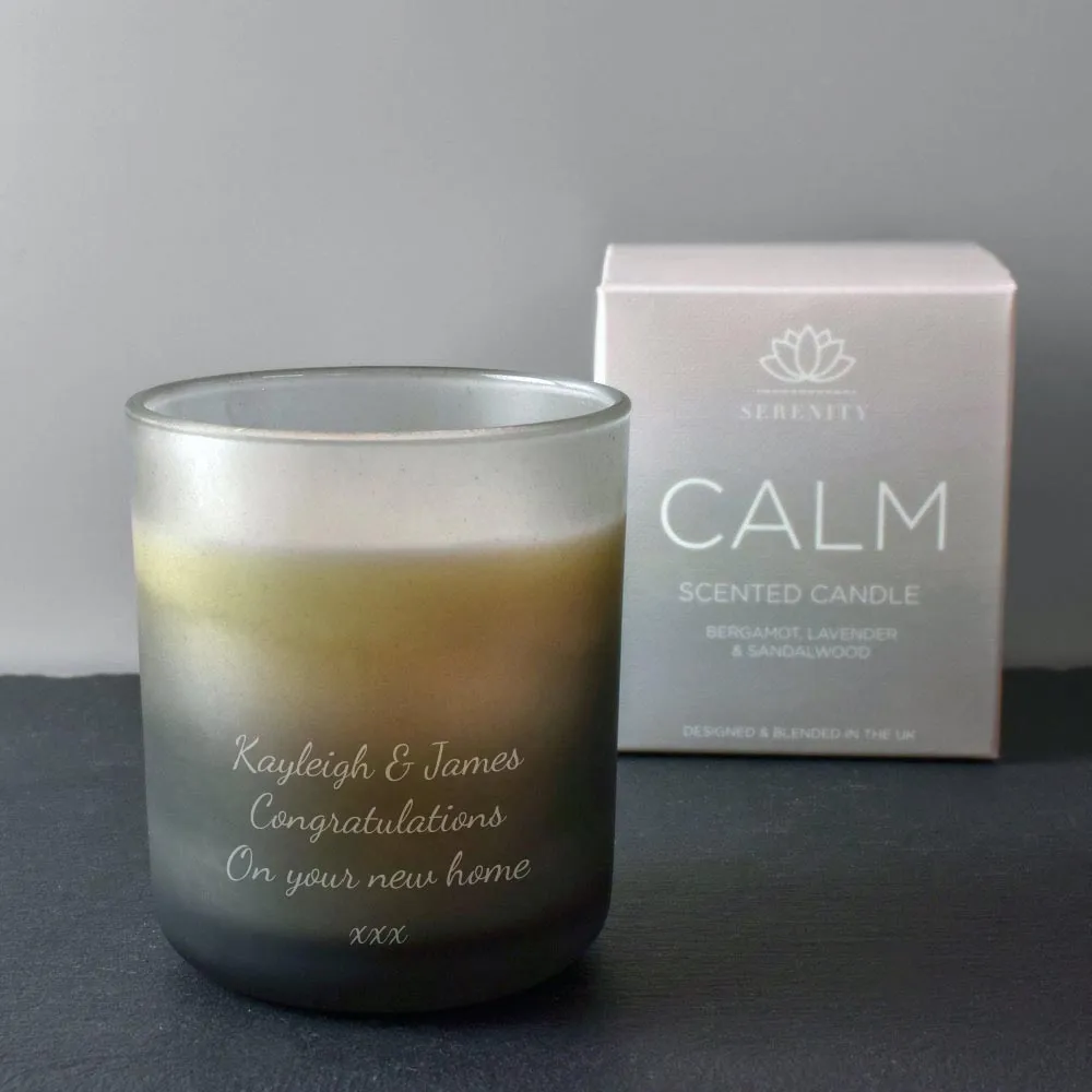 Personalised Calm Scented Candle - Bergamot, Lavender & Sandalwood - Click Image to Close