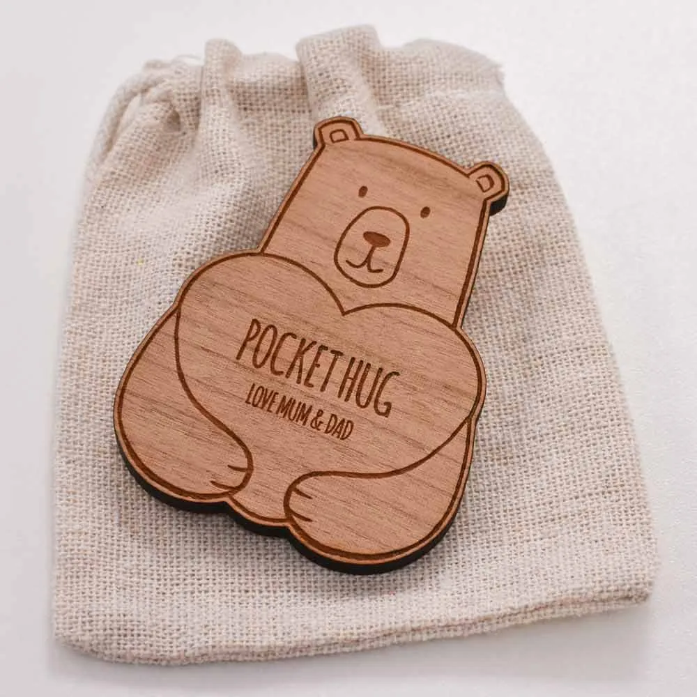 Personalised Bear Hug Little Pocket Hug Token - Click Image to Close