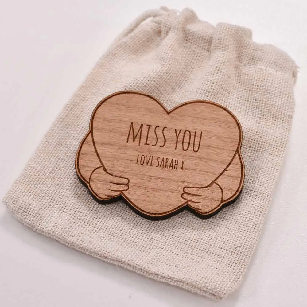 Personalised Miss You Pocket Hug Token - Click Image to Close