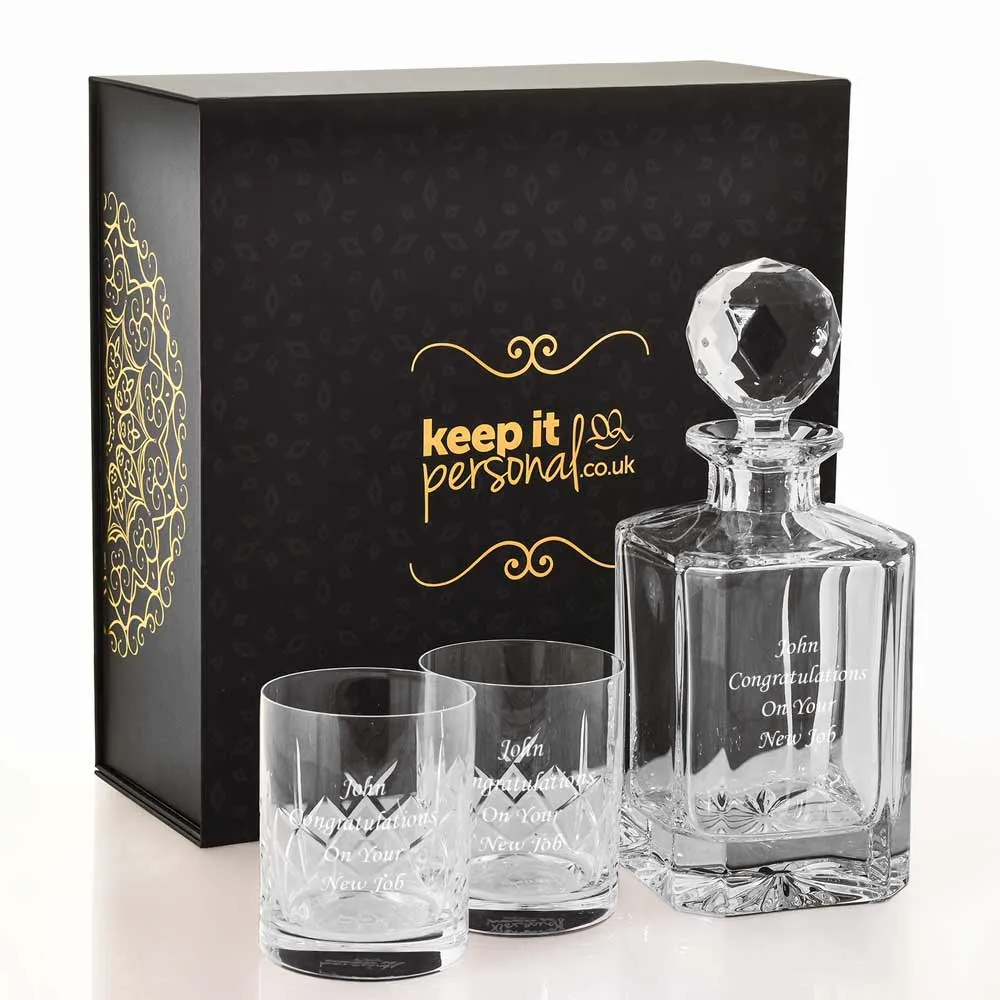 Personalised Luxury Whisky Decanter Gift Set - Click Image to Close