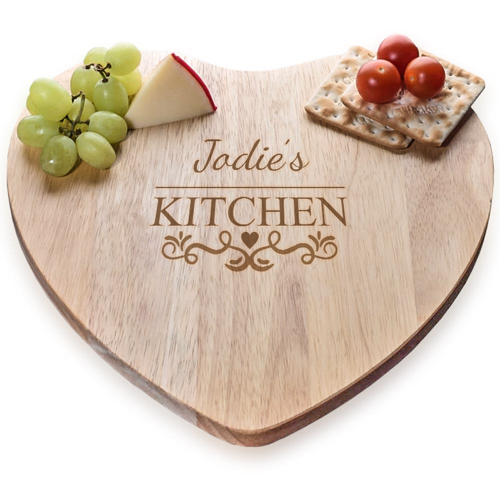 Personalised Heart Shaped Chopping Board Gift For The Kitchen - Click Image to Close