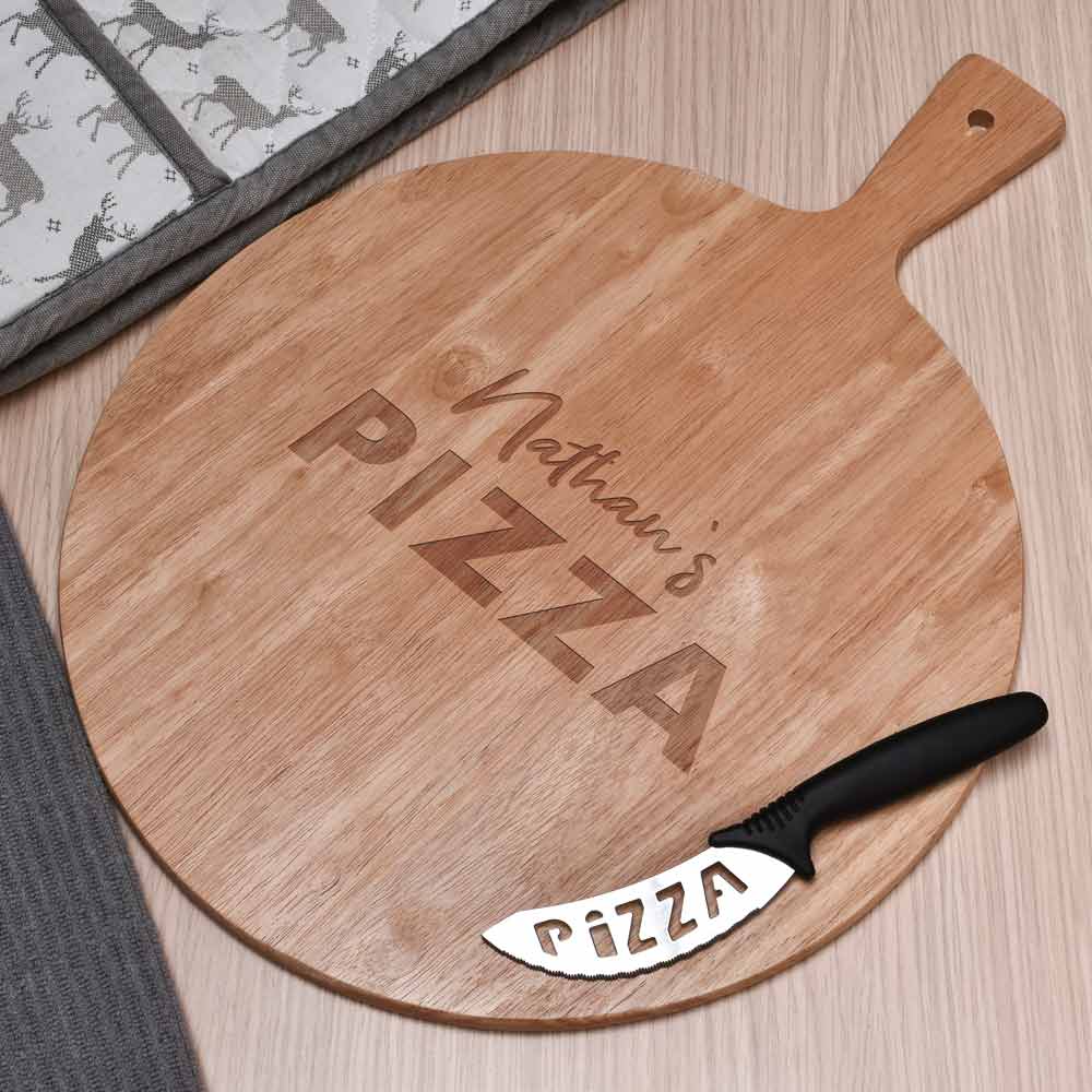 Personalised Pizza Board Any Name Engraved - Click Image to Close