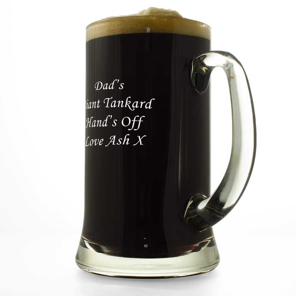 Personalised 2 Pint Glass Tankard - Click Image to Close