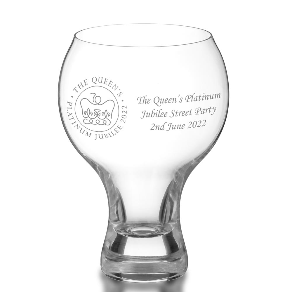 Personalised Queen’s Platinum Jubilee Gin Glass Novelty Gift - Click Image to Close