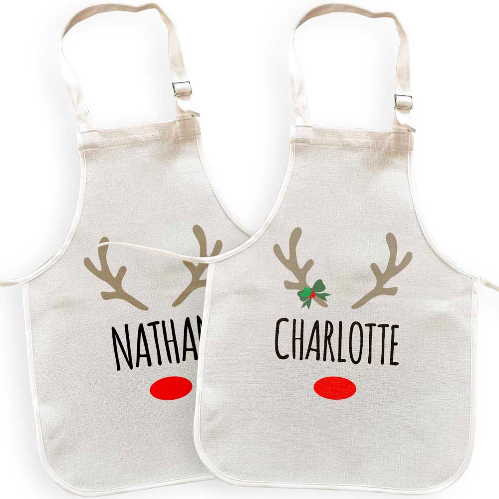 Personalised Rudolph Childrens Apron Choose Design - Click Image to Close