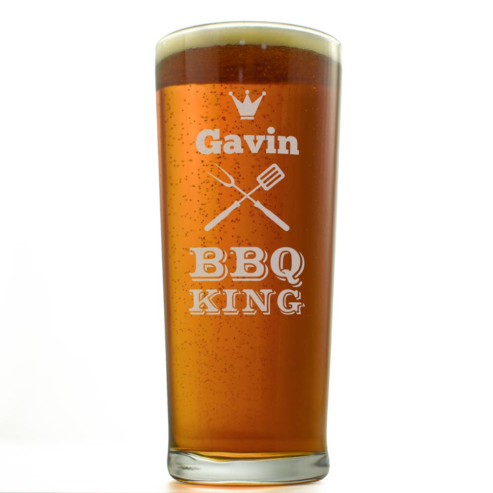 King Of The BBQ Pint Glass - Click Image to Close