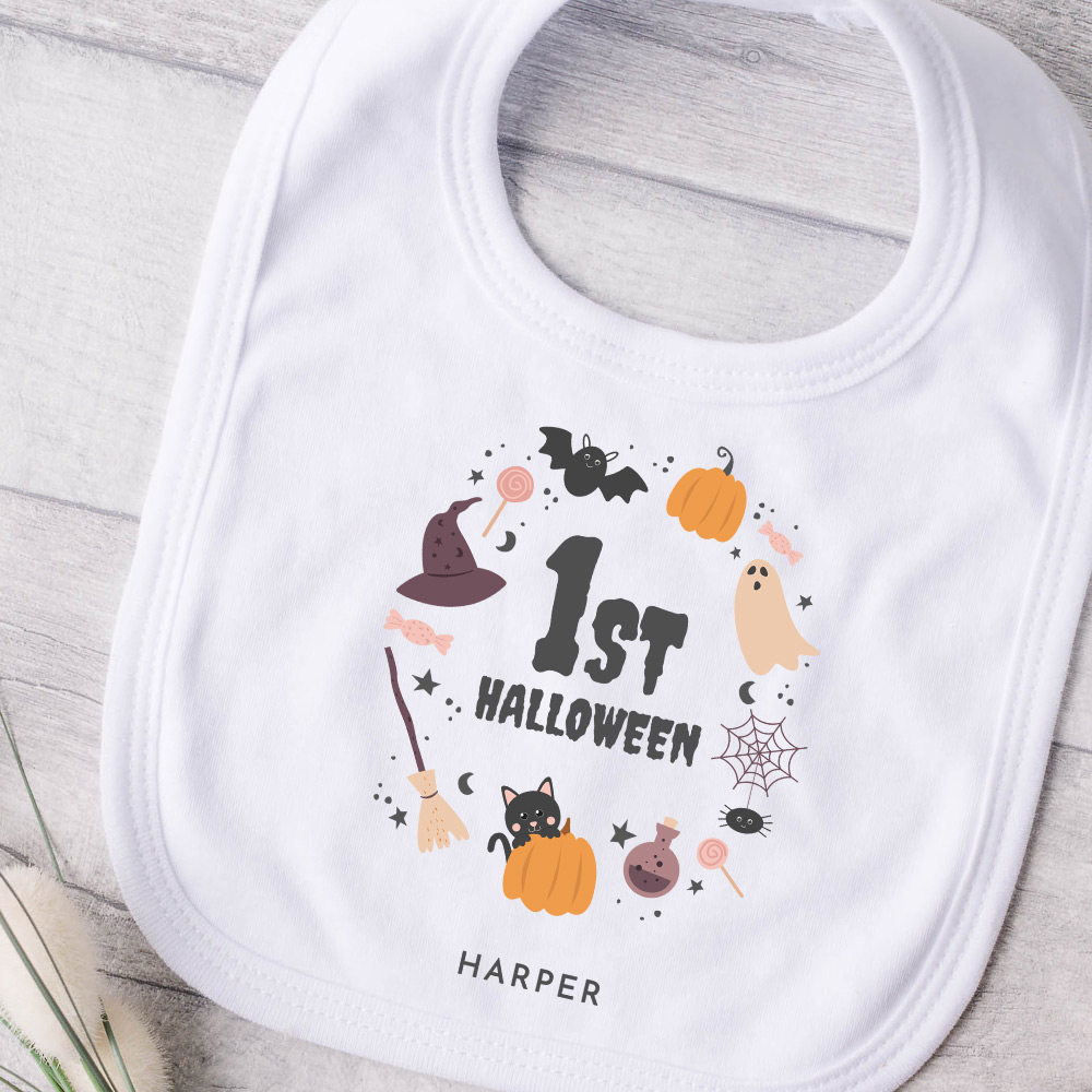 Personalised My First Halloween Baby Bib - Click Image to Close