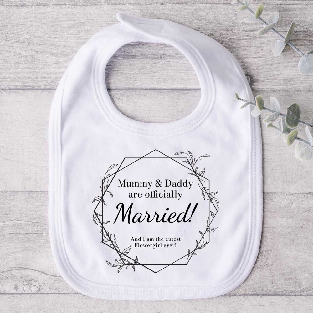 Personalised My Mummy And Daddy Are Married Wedding Baby Bib - Click Image to Close