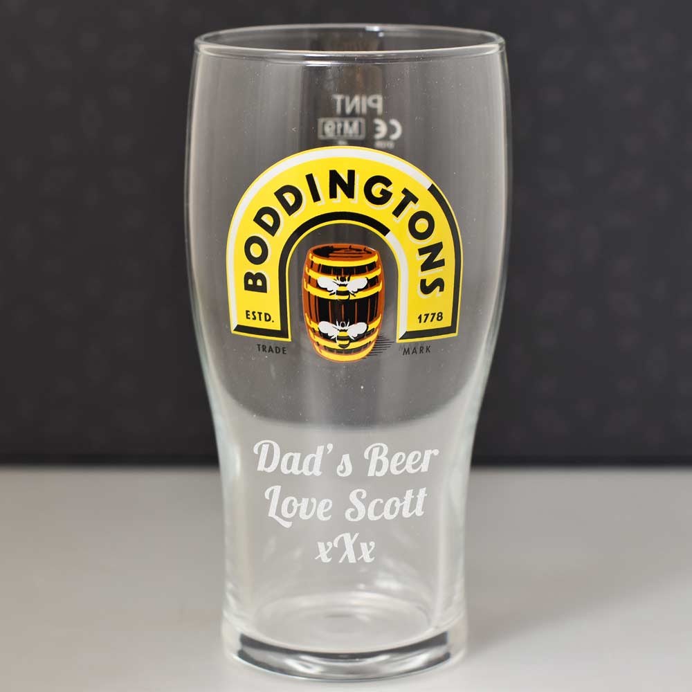Personalised Boddingtons Ale Pint Glass - Click Image to Close